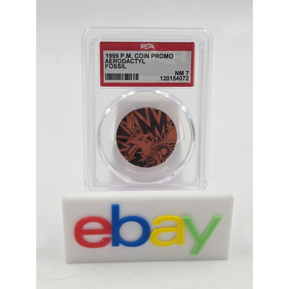 1999 Pokemon Aerodactyl Fossil Coin Promo PSA NM 7